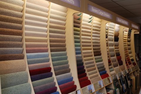 Interior of our carpet warehouse in Billinghurst